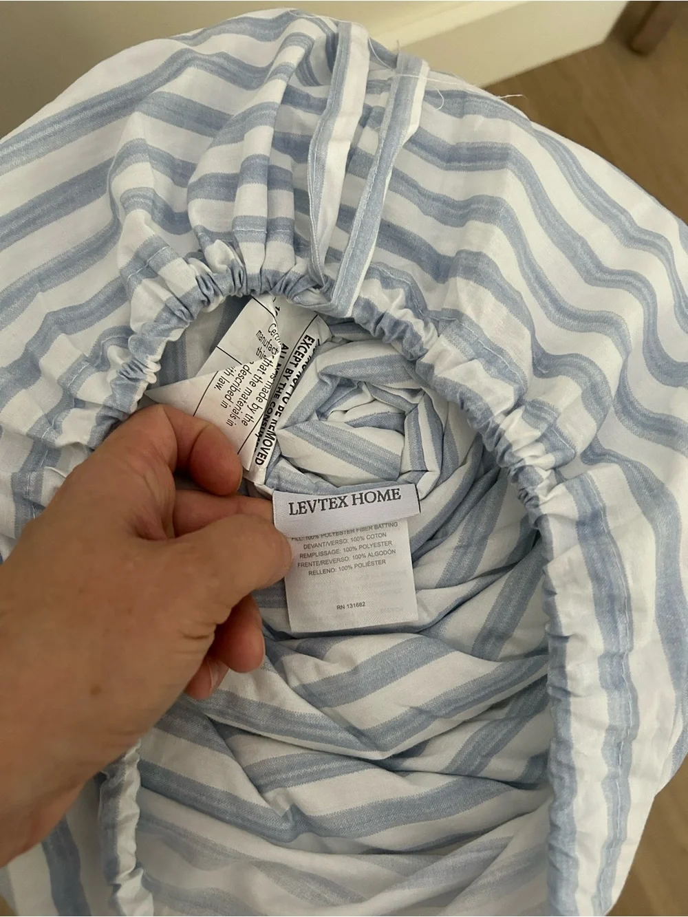 Levtex Home Martha Stripe Blue Reversible Full/Queen Comforter Set